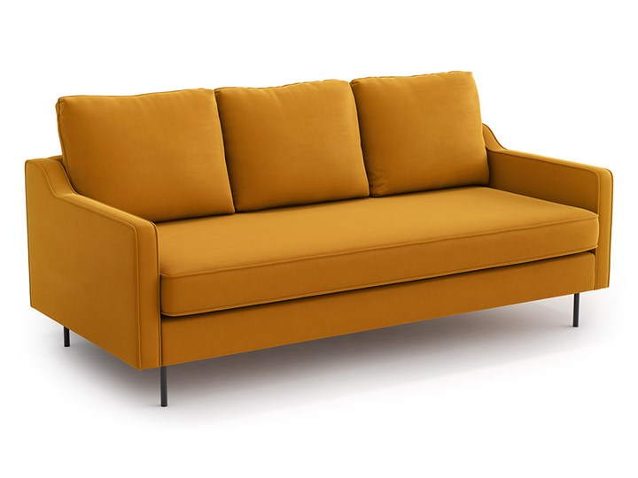 Sofa Abbe 3-osobowa, Golden Velvet Stała konstrukcja Kolor Żółty Głębokość 92 cm Szerokość 191 cm Typ Gładkie