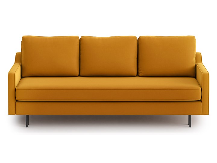 Sofa Abbe z funkcją spania, Golden Velvet Wersalka Szerokość 211 cm Głębokość 95 cm Rozkładanie Rozkładana Styl Nowoczesny