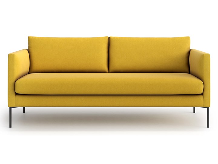 Sofa Salma 3-osobowa, Canary Kolor Żółty Stała konstrukcja Boki Z bokami