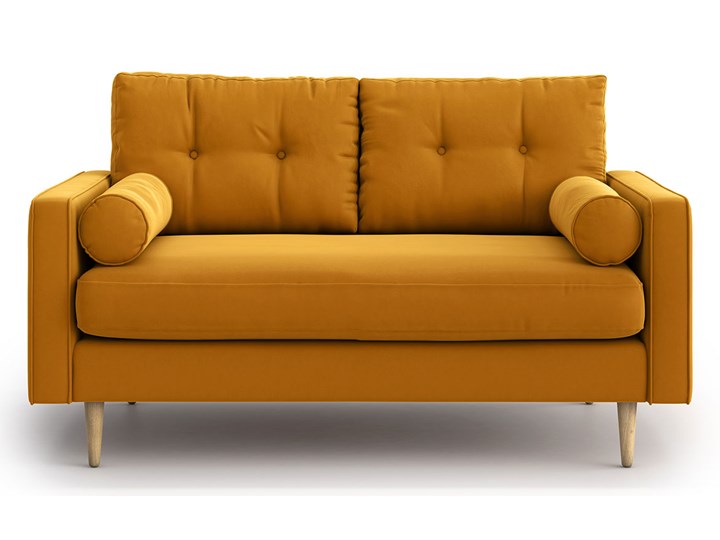 Sofa Esme 2-osobowa, Golden Velvet Typ Gładkie Stała konstrukcja Rozkładanie