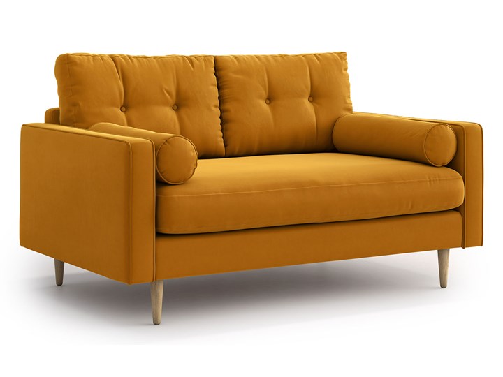 Sofa Esme 2-osobowa, Golden Velvet Stała konstrukcja Nóżki Na nóżkach