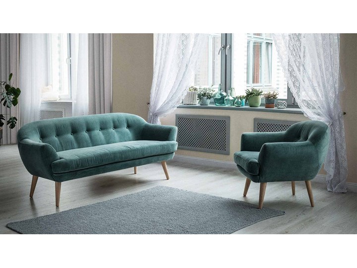 Sofa Elsa 2-osobowa, Jade Stała konstrukcja Rozkładanie Nóżki Na nóżkach