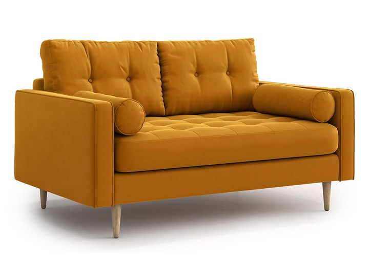 Sofa Esme II pikowana 2-osobowa, Golden Velvet Pomieszczenie Salon Amerykanka Typ Pikowane