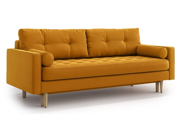 Sofa Esme II pikowana z funkcją spania, Golden Velvet Amerykanka Wielkość Trzyosobowa