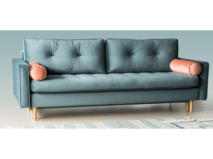 Sofa Esme II pikowana z funkcją spania, Navy Blue Kolor Granatowy Stała konstrukcja Wielkość Trzyosobowa