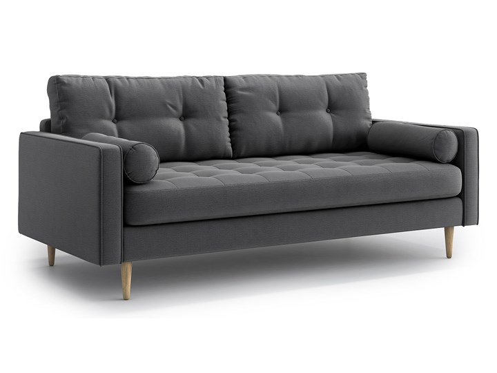 Sofa Esme II pikowana 3-osobowa, Stonehenge Amerykanka Nóżki Na nóżkach Kolor Szary