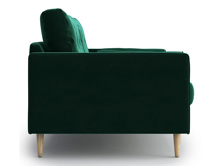 Sofa Esme II pikowana 3-osobowa, Bottle Green Boki Z bokami Amerykanka Kolor Zielony