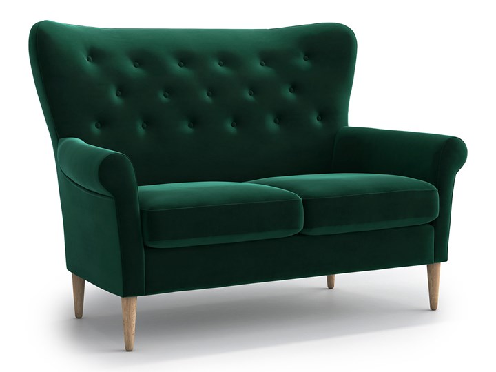 Sofa Amelie 2-osobowa, Bottle Green Stała konstrukcja Kategoria Sofy i kanapy Głębokość 85 cm Szerokość 140 cm Funkcje Bez dodatkowych funkcji