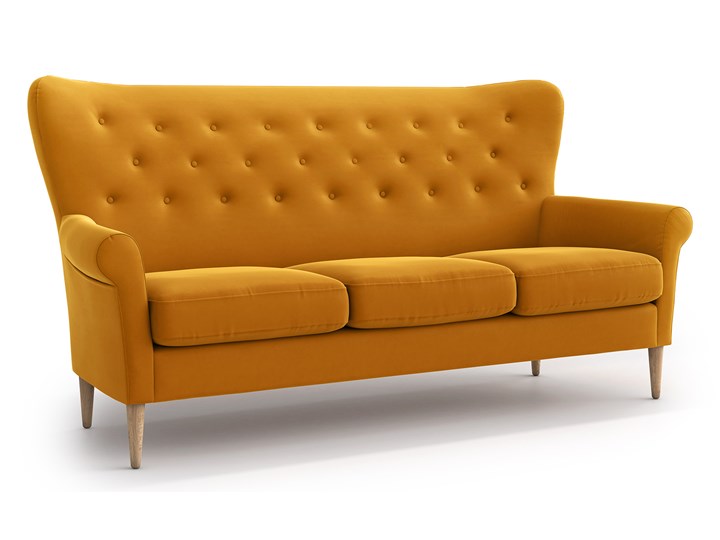 Sofa Amelie 3-osobowa, Golden Velvet Stała konstrukcja Funkcje Bez dodatkowych funkcji