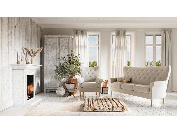 Sofa Amelie 3-osobowa, Golden Velvet Kolor Żółty Stała konstrukcja Wielkość Trzyosobowa