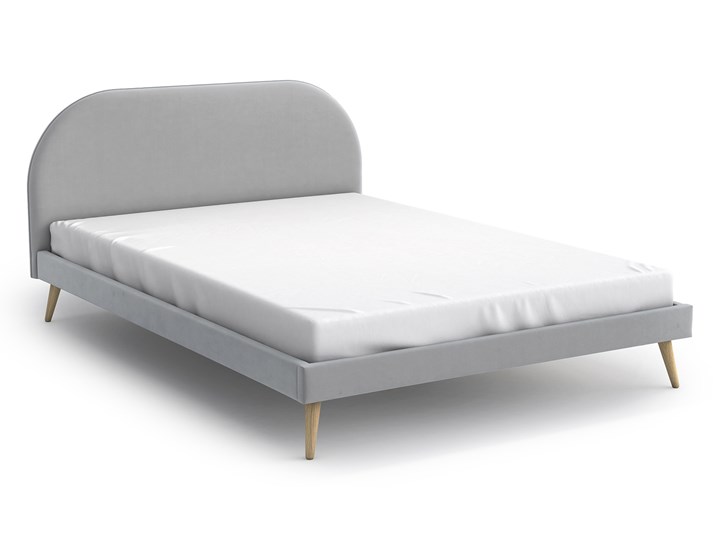 Łóżko Molly Double Bed, Aria Tkanina Łóżko drewniane Zagłówek Z zagłówkiem