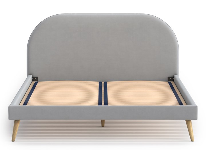 Łóżko Molly Double Bed, Aria Łóżko drewniane Tkanina Styl Skandynawski