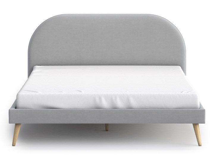 Łóżko Molly Double Bed, Aria Styl Skandynawski Tkanina Łóżko drewniane Pojemnik na pościel Bez pojemnika