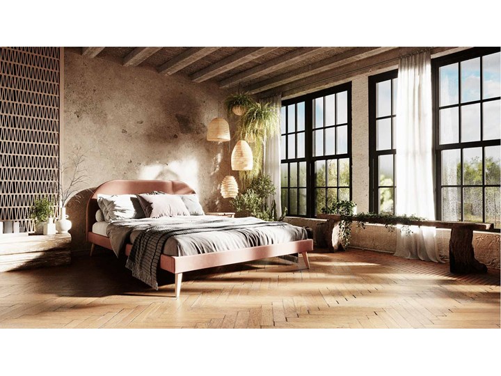 Łóżko Molly Double Bed, Aria Łóżko drewniane Tkanina Rozmiar materaca 140x200 cm
