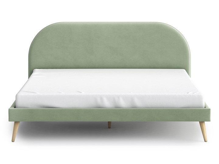 Łóżko Molly Queen Size, Pistachio Tkanina Łóżko tapicerowane Zagłówek Z zagłówkiem