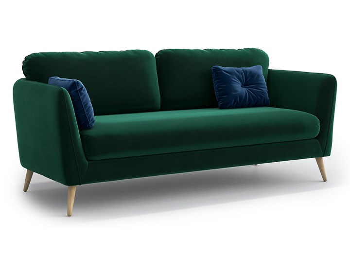 Sofa Clara 3-osobowa, Bottle Green Stała konstrukcja Szerokość 210 cm Głębokość 88 cm Typ Gładkie