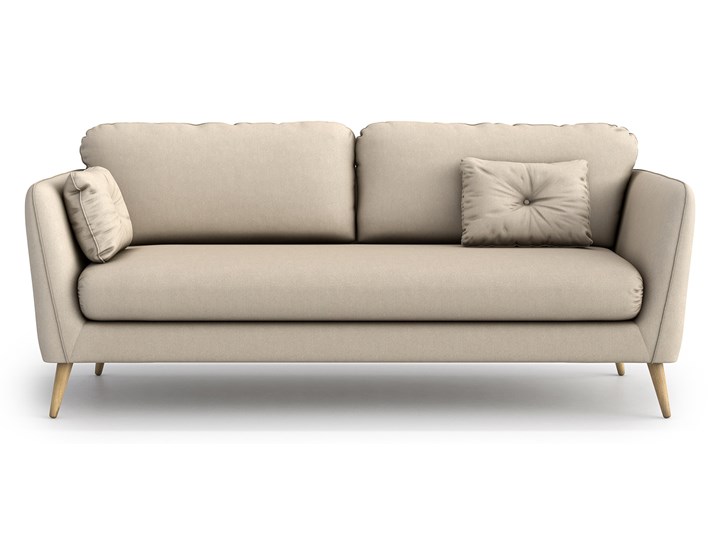 Sofa Clara 3-osobowa, Nougat Stała konstrukcja Głębokość 88 cm Kolor Beżowy Szerokość 210 cm Materiał obicia Tkanina