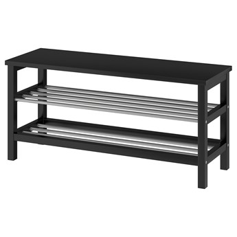 IKEA TJUSIG Ławka z półkami na buty, czarny, 108x34x50 cm