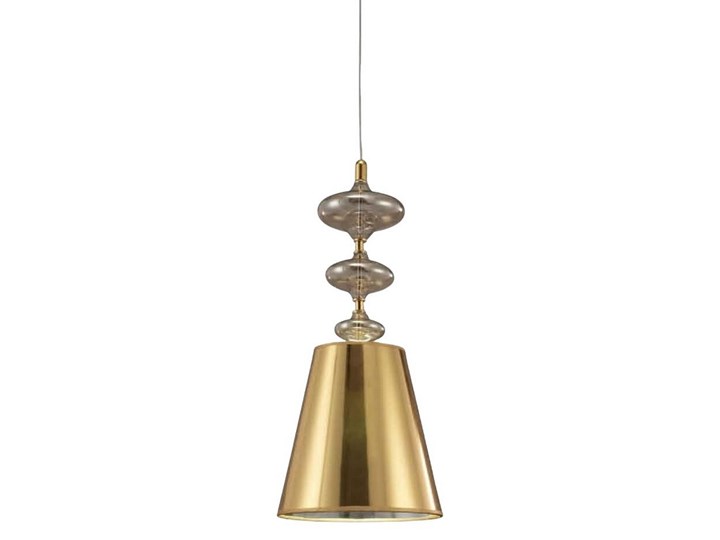 NOWOCZESNA LAMPA WISZĄCA ZŁOTA VENEZIANA W1 Metal Lampa z kloszem Chrom Pomieszczenie Salon