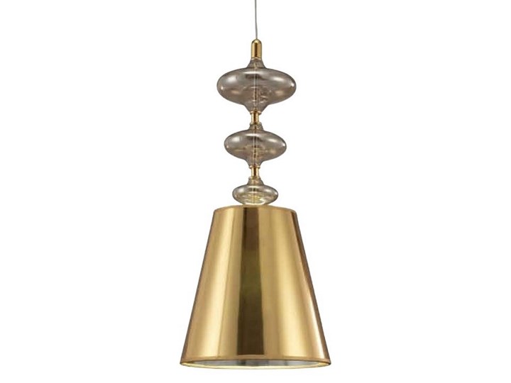 NOWOCZESNA LAMPA WISZĄCA ZŁOTA VENEZIANA W1 Metal Chrom Lampa z kloszem Pomieszczenie Sypialnia Kategoria Lampy wiszące