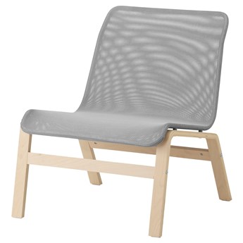 IKEA NOLMYRA Fotel, Okl brzoz/szary, Szerokość: 64 cm