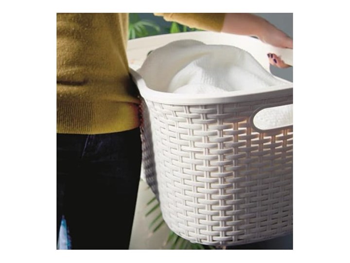 Biały kosz na pranie Addis Rattan Laundry Basket Calico Tworzywo sztuczne Kategoria