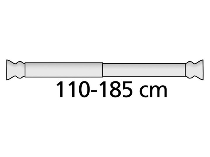 Biały drążek teleskopowy na zasłonę prysznicową Wenko, ø 2 cm; dł. 110–185 cm Kategoria Zasłony prysznicowe