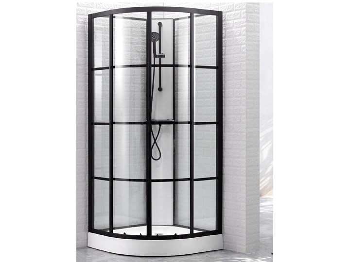 Kabina prysznicowa BLACK LOFT czarna w szprosy 90 Kwadratowa Wysokość 185 cm Narożna Rodzaj drzwi Rozsuwane
