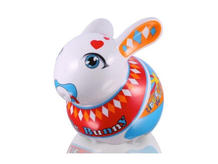 Duża Skarbonka Porcelanowa Królik Maluch Kategoria Pozostałe dekoracje pokoju dziecka Kolor Wielokolorowy