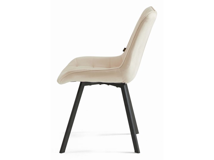 Krzesło tapicerowane beżowe DC-6030 welur #5 Pikowane Kolor Beżowy Metal Tworzywo sztuczne Tkanina Styl Industrialny