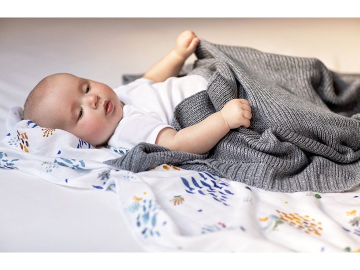 POOFI Kocyk tkany Classic Organic kolor: ciemny szary Bawełna Kategoria Koce i pledy
