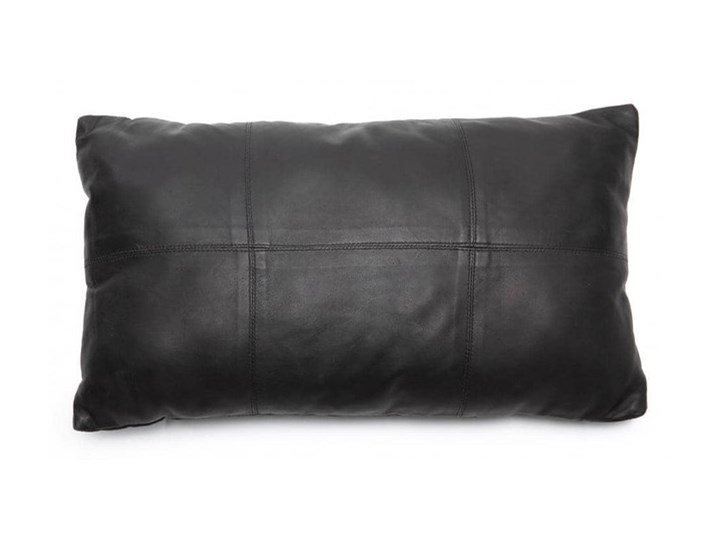 Czarna poduszka dekoracyjna 30x50 ze skóry cielęcej i zamszu BAZAR BIZAR Wiskoza Prostokątne Kolor Czarny Poszewka dekoracyjna Kwadratowe 30x50 cm 50x50 cm Bawełna Pomieszczenie Sypialnia