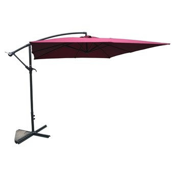Emaga Kwadratowy parasol metalowy bordowy - 270 x 270 cm