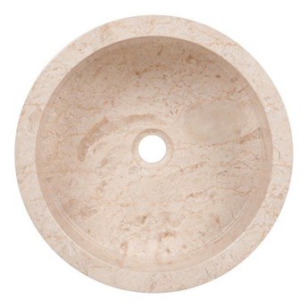 Emaga Umywalka z kamienia naturalnego MIRUM 509 nablatowa Ø40 cm Cream