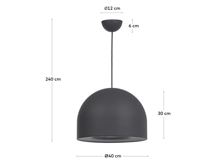Lampa sufitowa Karina w kolorze czarnego aluminium Kolor Czarny Kolor Biały