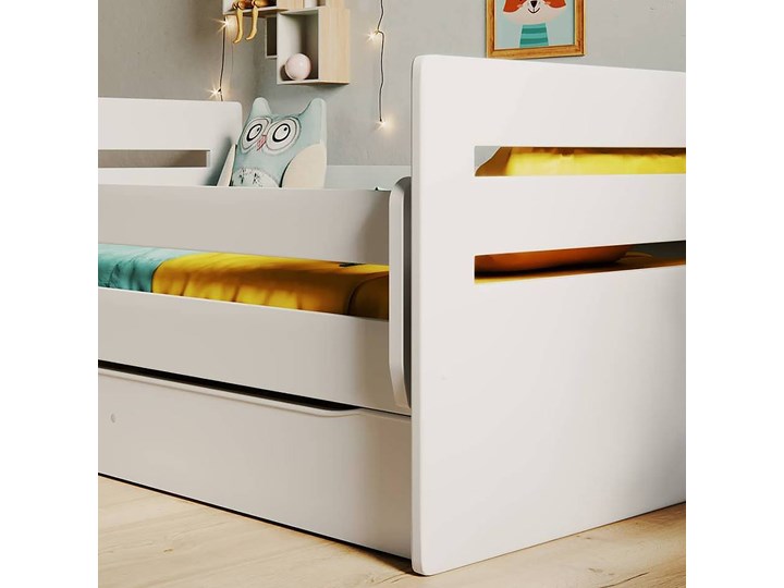 SELSEY Łóżko dziecięce Brannigan 140x80 cm białe Drewno Płyta MDF Kolor Biały Kategoria Łóżka dla dzieci