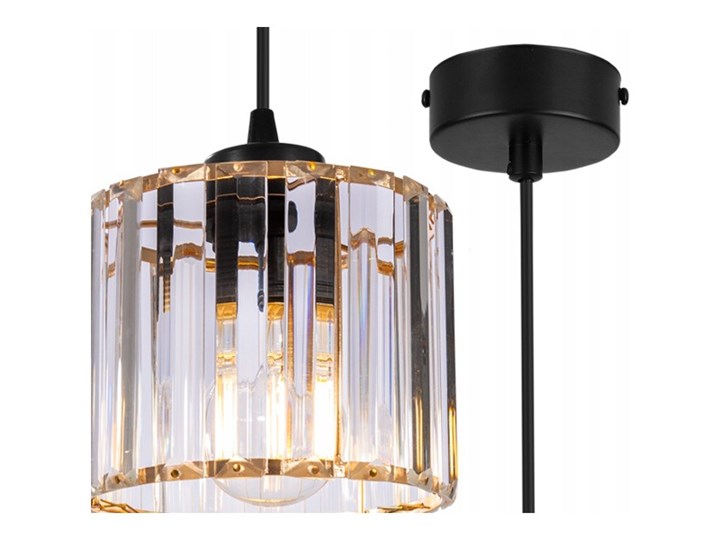 Regulowana Lampa Wisząca ze Szklanym Kloszem Metal Szkło Lampa z kloszem Kolor Szary Funkcje Brak dodatkowych funkcji