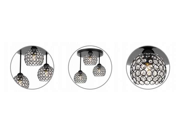 Elegancka Lampa Wisząca z Dekoracyjnym Kloszem Metal Szkło Lampa z kloszem Ilość źródeł światła 3 źródła