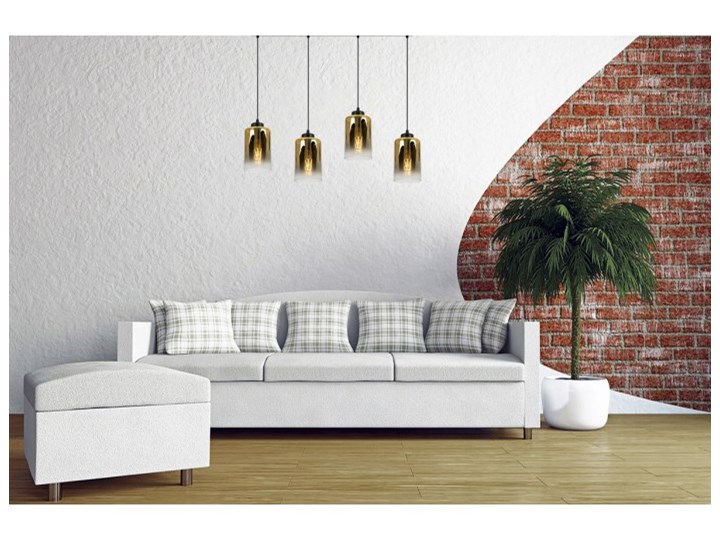 Zjawiskowa Regulowana Lampa w Stylu Industrialnym ze Szklanym Kloszem Lampa z kloszem Szkło Funkcje Brak dodatkowych funkcji Kategoria Lampy wiszące