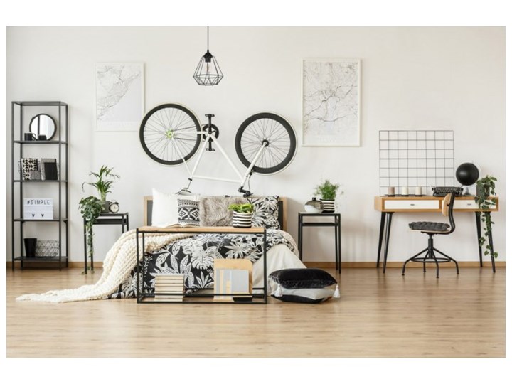 Lampa Wisząca Pojedyncza Styl Loft Czarna Lampa z kloszem Lampa druciana Metal Kolor Czarny