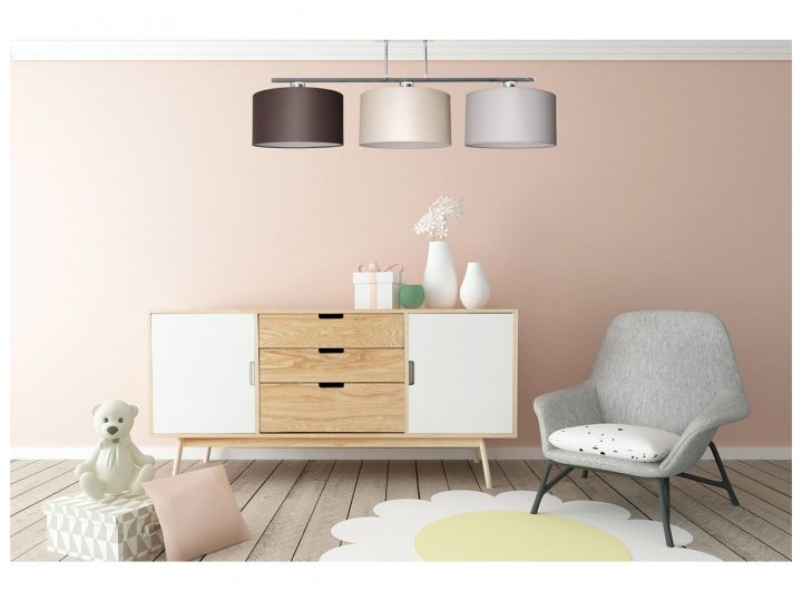 Nowoczesna Lampa z Abażurami Chrom Sufitowa Lampa z kloszem Lampa z abażurem Metal Kolor Biały Kategoria Lampy wiszące