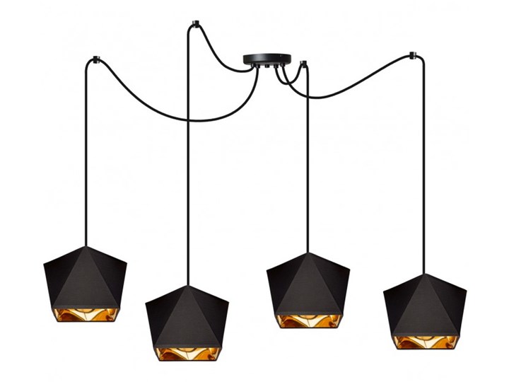 Lampa Wisząca Żyrandol z Abażurami Diament Złoto Lampa z kloszem Funkcje Brak dodatkowych funkcji Metal Lampa z abażurem Kategoria Lampy wiszące
