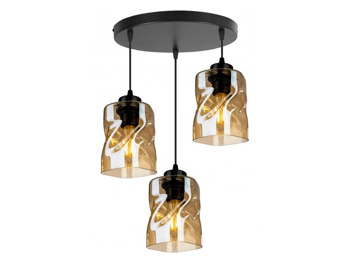 Nowoczesna Lampa Wisząca LED ze Szklanymi Kloszami Lampa z kloszem Szkło Metal Kolor Czarny Styl Nowoczesny