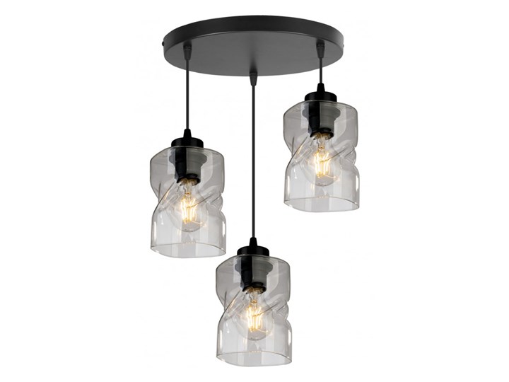 Nowoczesna Lampa Wisząca LED ze Szklanymi Kloszami Szkło Lampa z kloszem Metal Kolor Szary