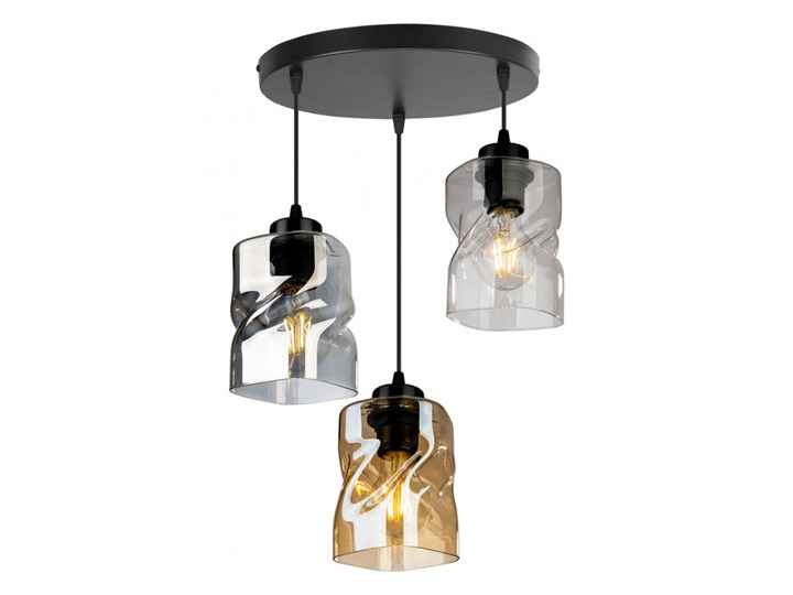 Nowoczesna Lampa Wisząca LED ze Szklanymi Kloszami Lampa z kloszem Metal Szkło Kolor Szary