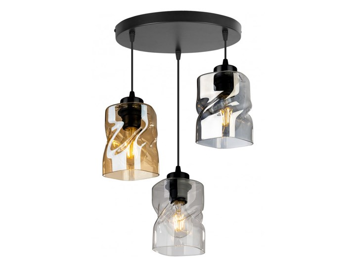 Nowoczesna Lampa Wisząca LED ze Szklanymi Kloszami Ilość źródeł światła 3 źródła Metal Szkło Lampa z kloszem Styl Nowoczesny
