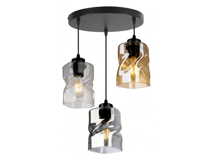 Nowoczesna Lampa Wisząca LED ze Szklanymi Kloszami Metal Lampa z kloszem Szkło Kolor Szary