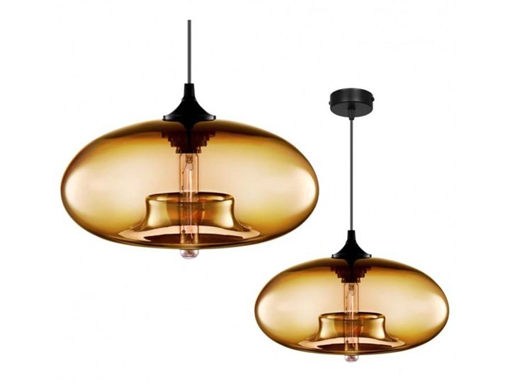 Designerska Lampa Wisząca Pojedyncza ze Szklanym Kloszem Metal Szkło Lampa z kloszem Kategoria Lampy wiszące