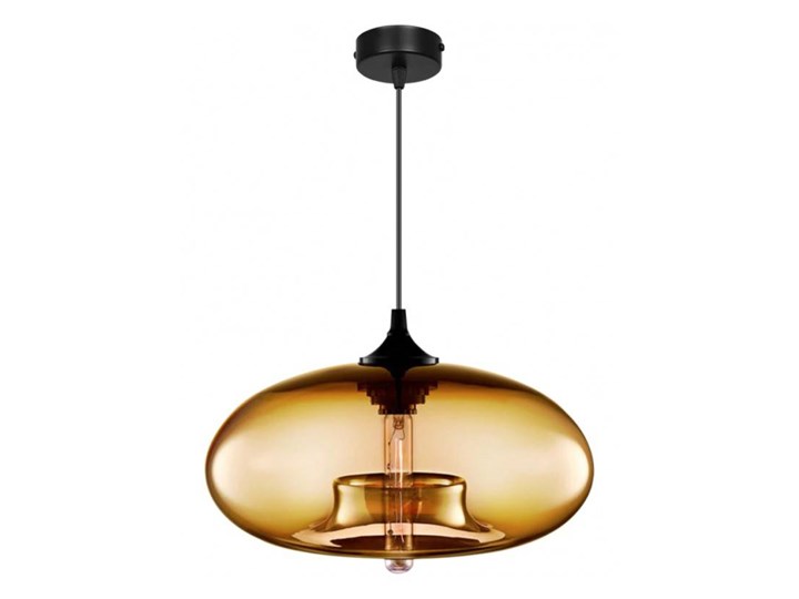 Designerska Lampa Wisząca Pojedyncza ze Szklanym Kloszem Metal Lampa z kloszem Szkło Funkcje Brak dodatkowych funkcji Kategoria Lampy wiszące