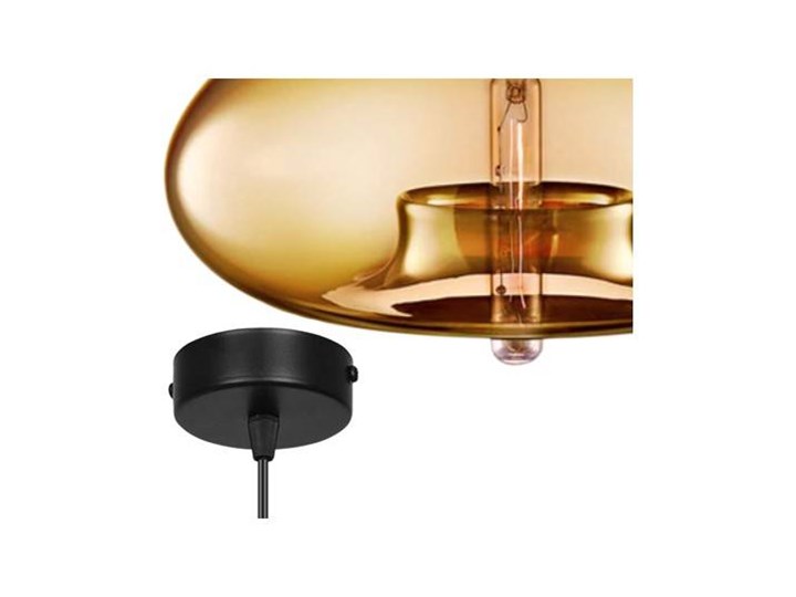 Designerska Lampa Wisząca Pojedyncza ze Szklanym Kloszem Lampa z kloszem Szkło Metal Styl Nowoczesny